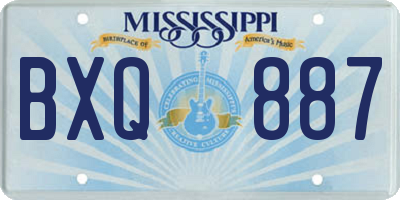 MS license plate BXQ887