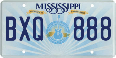 MS license plate BXQ888