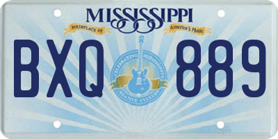 MS license plate BXQ889