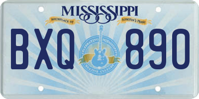 MS license plate BXQ890