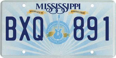 MS license plate BXQ891