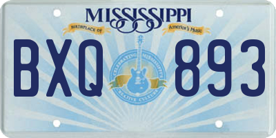 MS license plate BXQ893