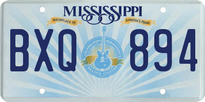 MS license plate BXQ894