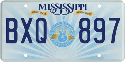 MS license plate BXQ897