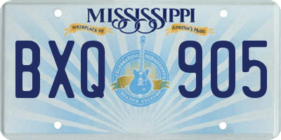 MS license plate BXQ905