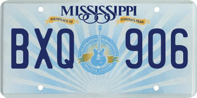MS license plate BXQ906