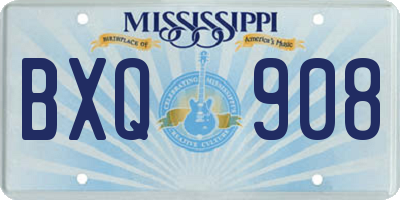 MS license plate BXQ908