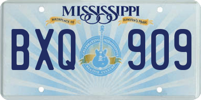 MS license plate BXQ909