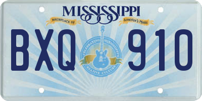 MS license plate BXQ910