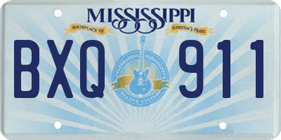 MS license plate BXQ911
