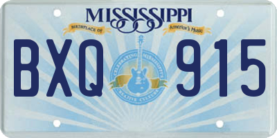 MS license plate BXQ915