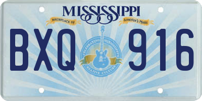 MS license plate BXQ916