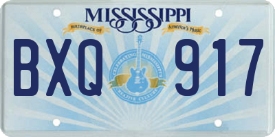 MS license plate BXQ917