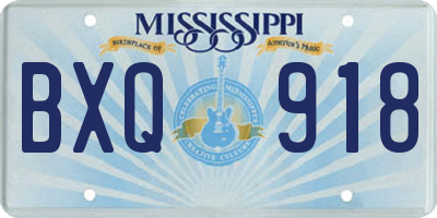MS license plate BXQ918