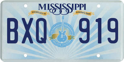 MS license plate BXQ919