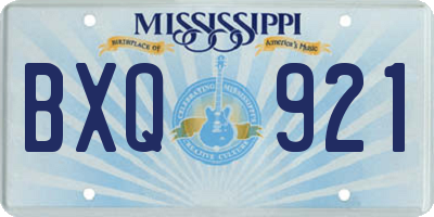 MS license plate BXQ921