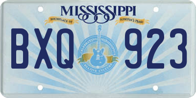 MS license plate BXQ923