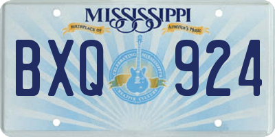 MS license plate BXQ924