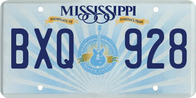 MS license plate BXQ928