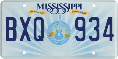 MS license plate BXQ934