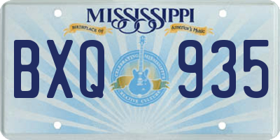 MS license plate BXQ935