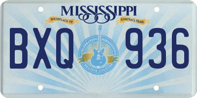 MS license plate BXQ936