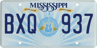 MS license plate BXQ937