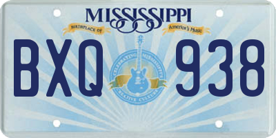 MS license plate BXQ938