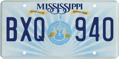 MS license plate BXQ940