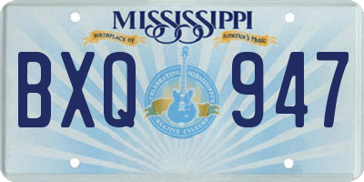 MS license plate BXQ947