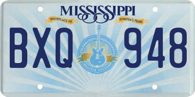 MS license plate BXQ948