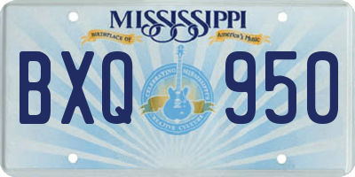 MS license plate BXQ950
