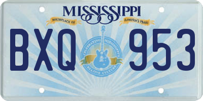 MS license plate BXQ953