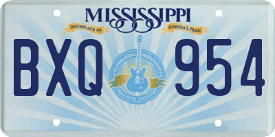 MS license plate BXQ954
