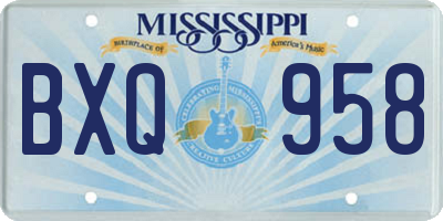 MS license plate BXQ958