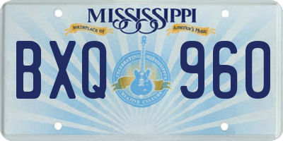 MS license plate BXQ960