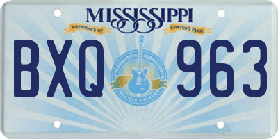 MS license plate BXQ963