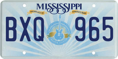 MS license plate BXQ965