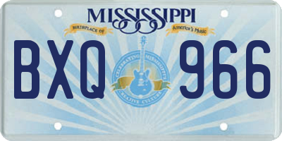 MS license plate BXQ966