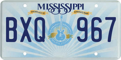 MS license plate BXQ967