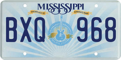 MS license plate BXQ968