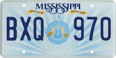MS license plate BXQ970