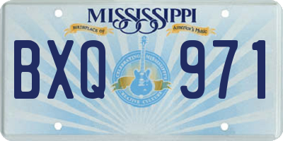 MS license plate BXQ971
