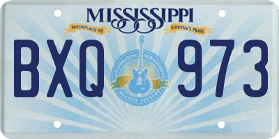 MS license plate BXQ973
