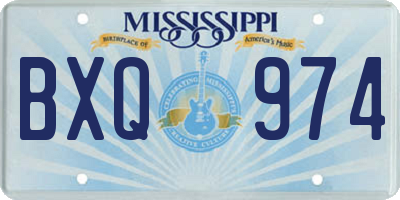 MS license plate BXQ974