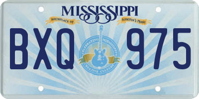 MS license plate BXQ975