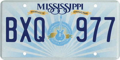 MS license plate BXQ977