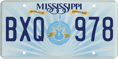 MS license plate BXQ978
