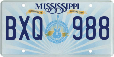 MS license plate BXQ988