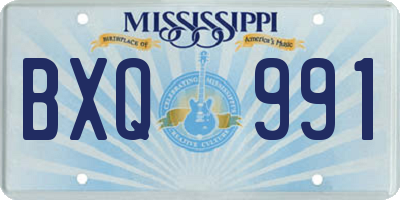 MS license plate BXQ991